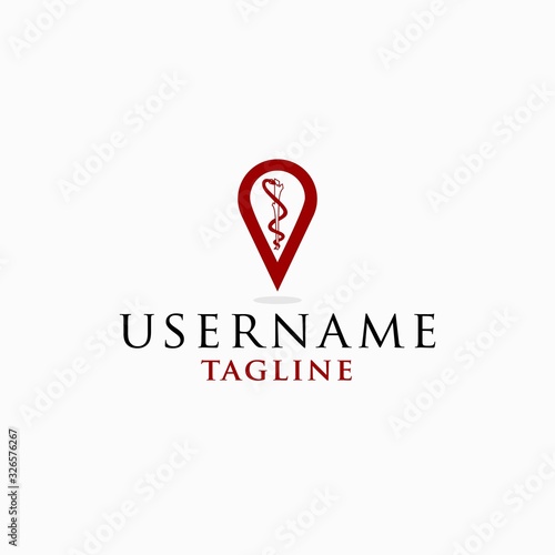 pharmacy location logo design inspiration . medical pharmacy logo design template . pharmacy snake healthcare logo design