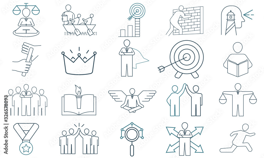 Life coaching vector icon set for personal development and wellness concepts Life coaching vector icon set for personal development and wellness concepts
