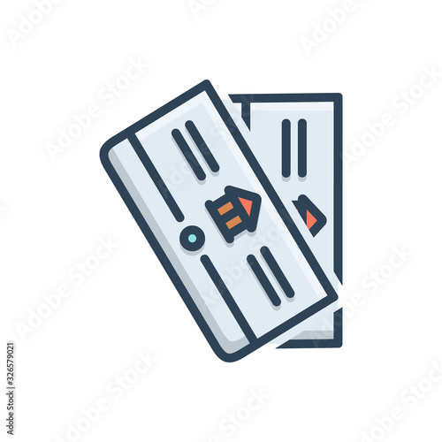 Color illustration icon for passbook