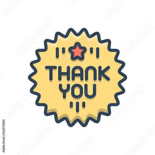 Color illustration icon for thankyou  