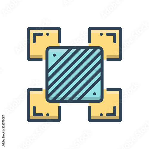 Color illustration icon for variance