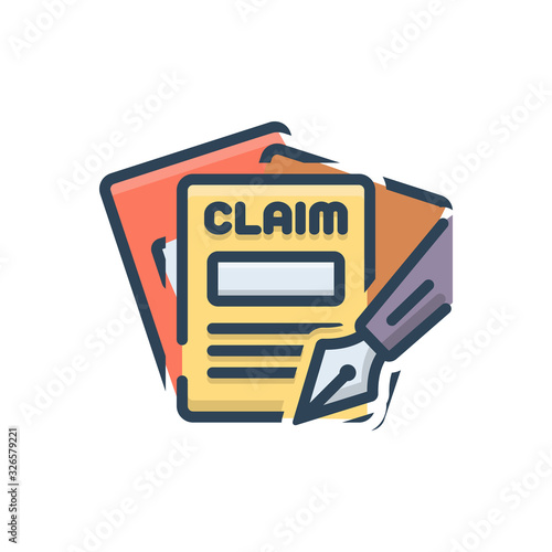 Color illustration icon for claims 