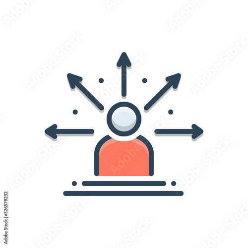 Color illustration icon for decision