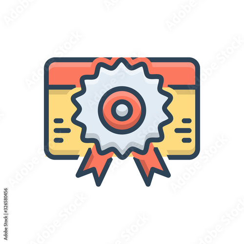 Color illustration icon for licence 
