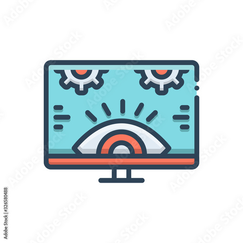 Color illustration icon for monitoring 