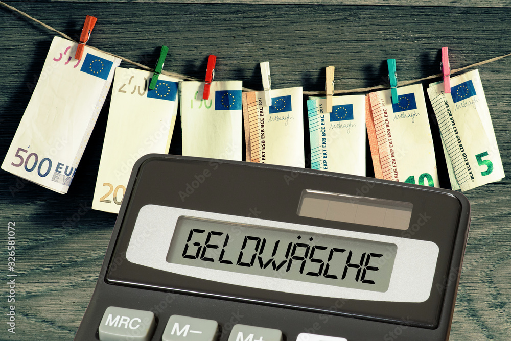 Geldwäsche, Euro Geld und Taschenrechner Stock Photo | Adobe Stock