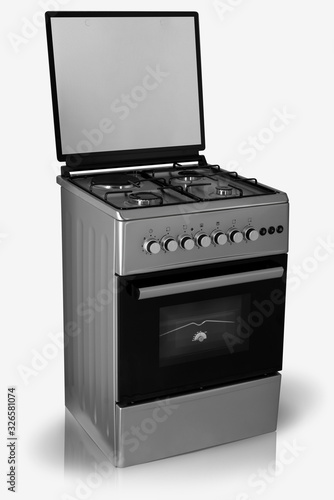 modern household kitchen oven on a white background
