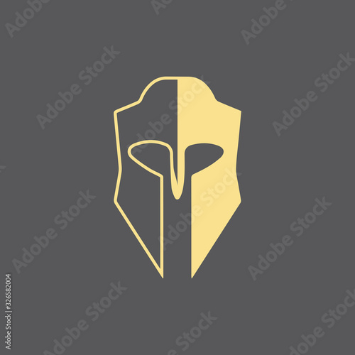 Gladiator mask , Spartan helmet logo template vector icon design