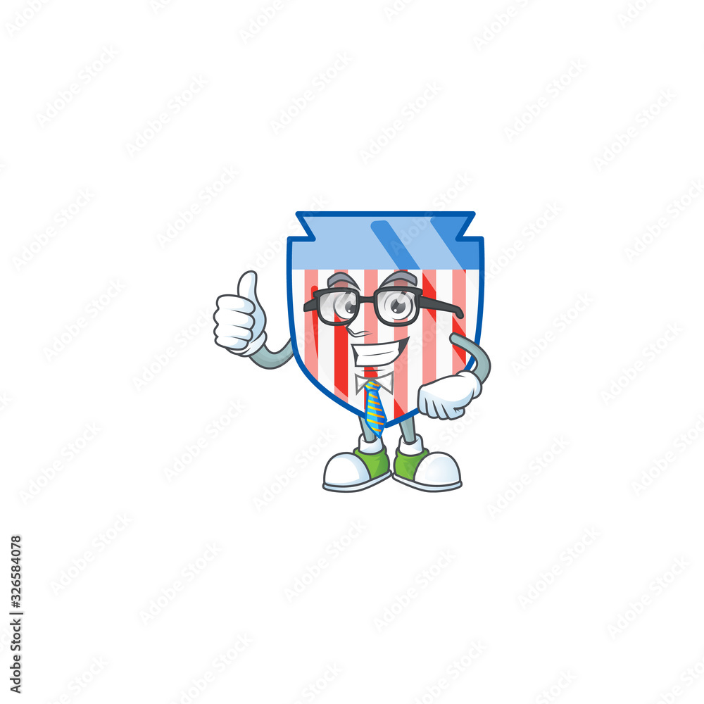 USA stripes shield successful Businessman wearing glasses