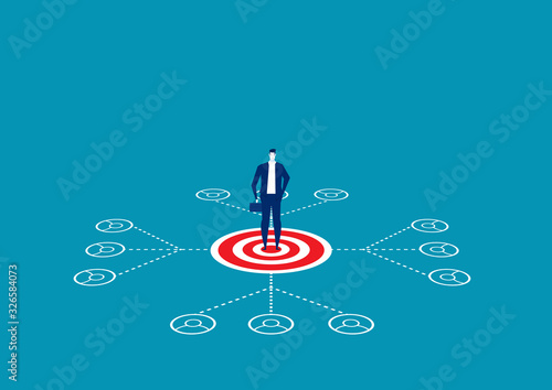 Leadership network or Multilevel Marketing Vector