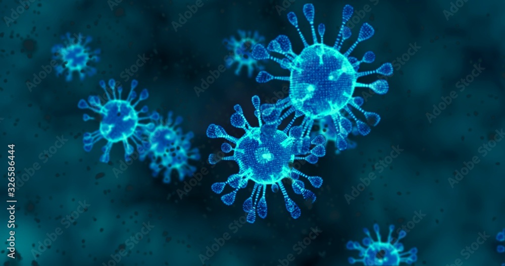 Coronavirus cells. Animation group of viruses that cause respiratory infections. 3D rendering, 3D illustration Coronavirus cells. Animation group of viruses that cause respiratory infections. 3D rendering, 3D illustration