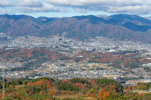 神ノ峰城跡から見る飯田・松川など下伊那の秋の風景 2019年11月撮影