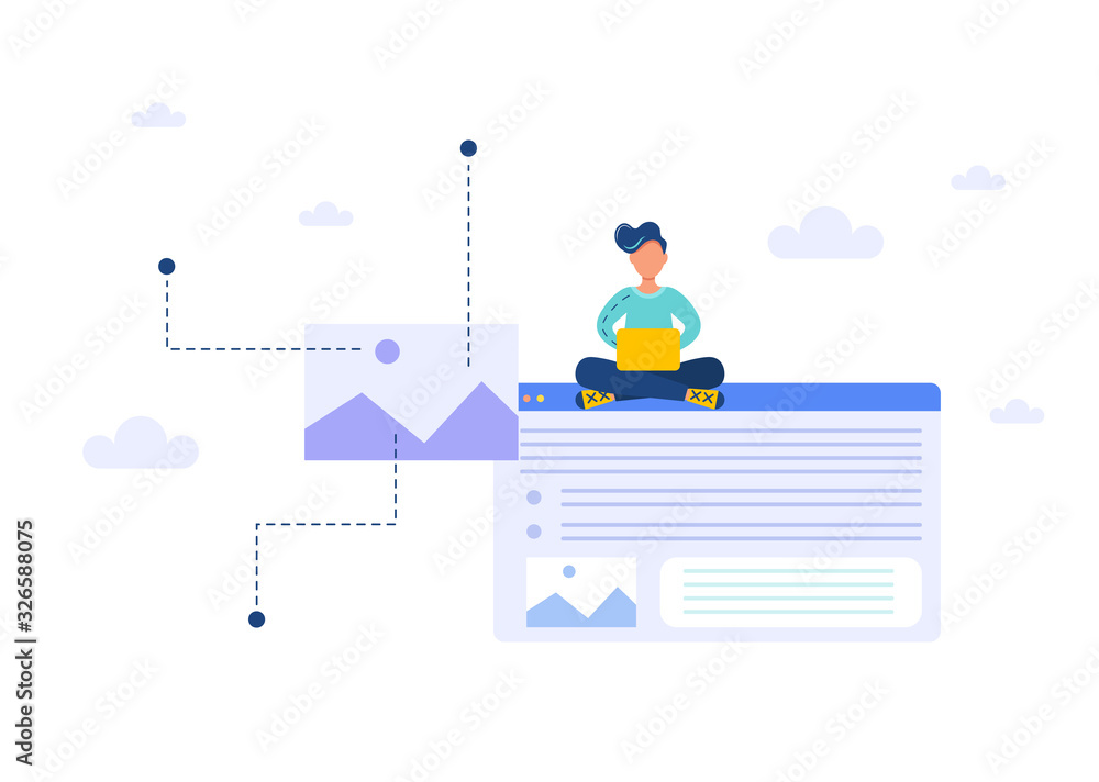 Web development, working on website, concept of programming and design. Web development, working on website, concept of programming and design.