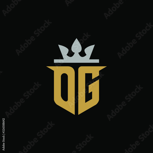Initial Letter OG with Shield King Logo Design