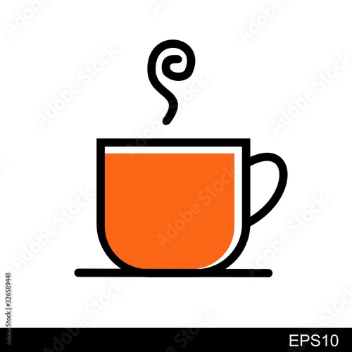 Coffee cup icon. Vector illustration on white background