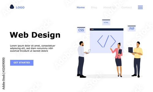 Web Design Vector Illustration Concept, Suitable for web landing page, ui, mobile app, editorial design, flyer, banner, and other related occasion