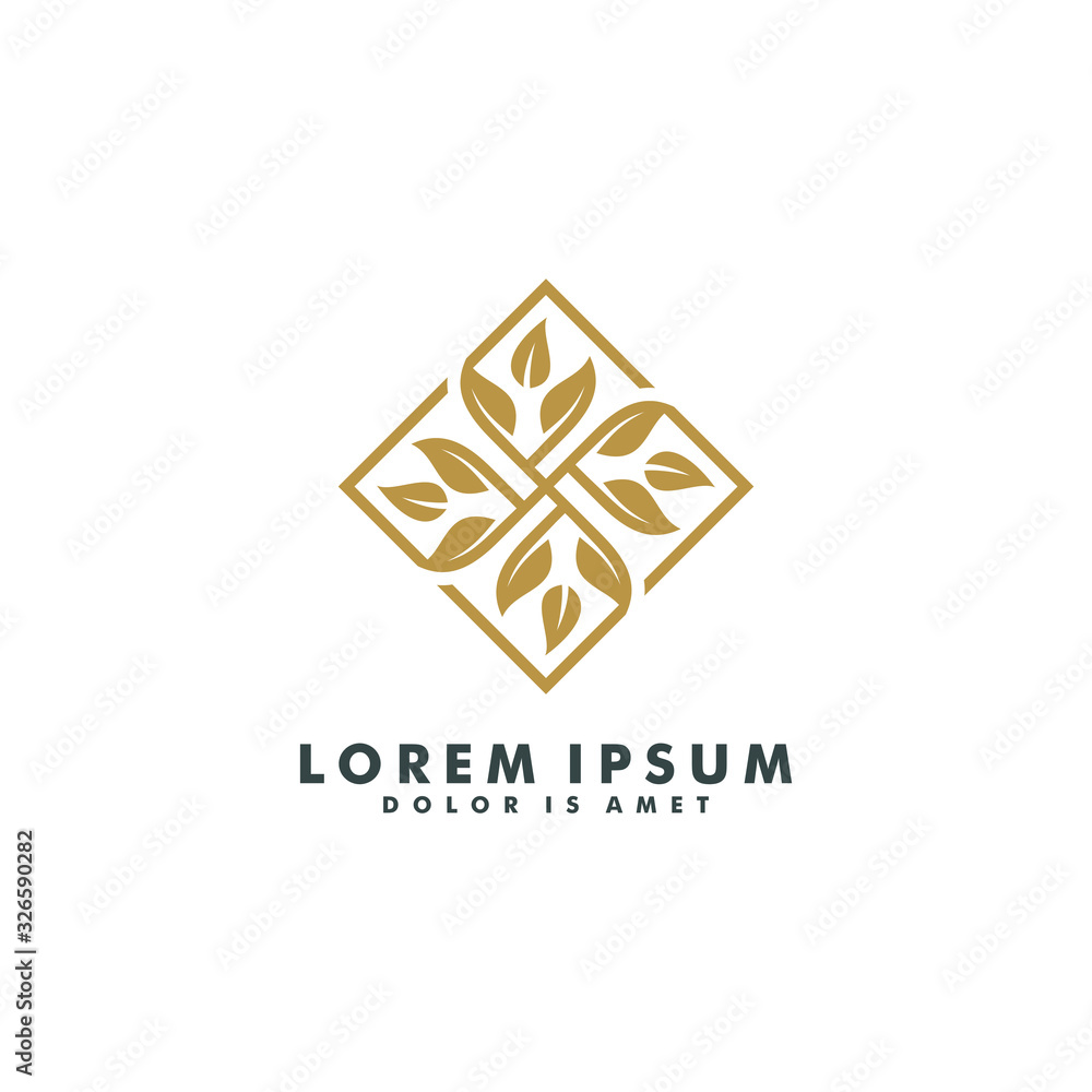 Abstract eco leaf flower logo template vector illustration Abstract eco leaf flower logo template vector illustration