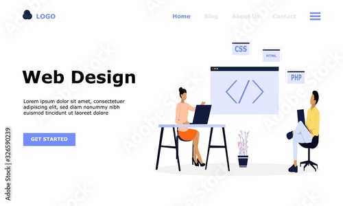 Web Design Vector Illustration Concept, Suitable for web landing page, ui,  mobile app, editorial design, flyer, banner, and other related occasion