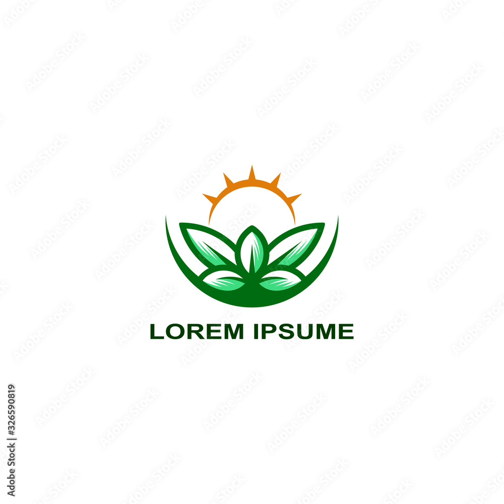 Fototapeta premium eco leaf beauty logo template, flower icon symbol vector illustration