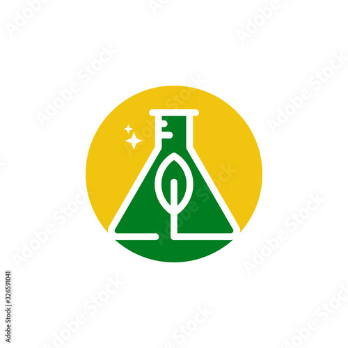 green eco lab logo design vector illustration