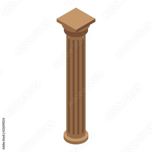 Brown pillar icon. Isometric of brown pillar vector icon for web design isolated on white background