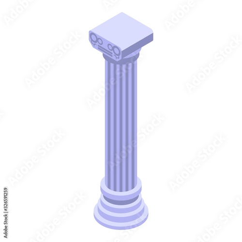 Roman column icon. Isometric of roman column vector icon for web design isolated on white background
