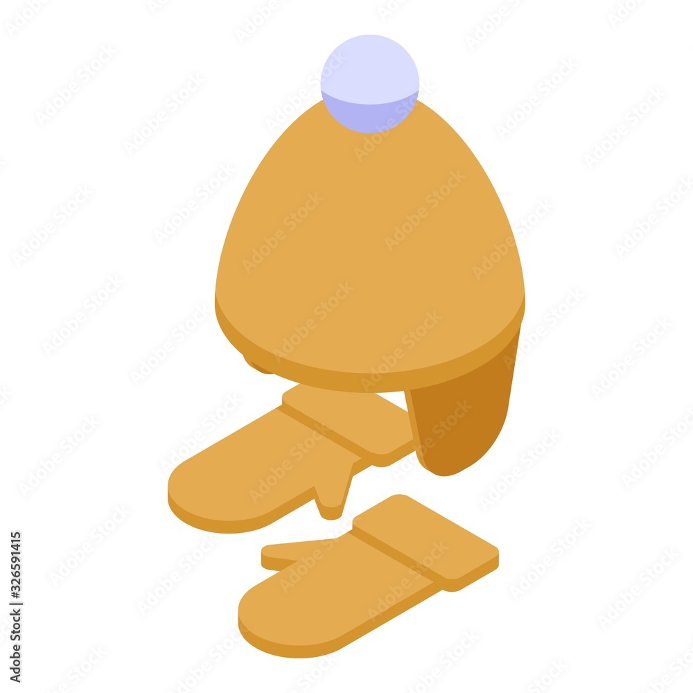 Fashion winter headwear icon. Isometric of fashion winter headwear vector icon for web design isolated on white background Fashion winter headwear icon. Isometric of fashion winter headwear vector icon for web design isolated on white background