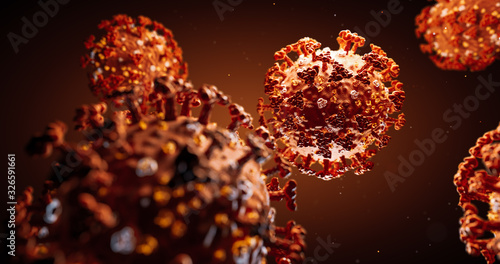 Concept of SARS-CoV-2 or 2019-ncov coronavirus. 3D illustration