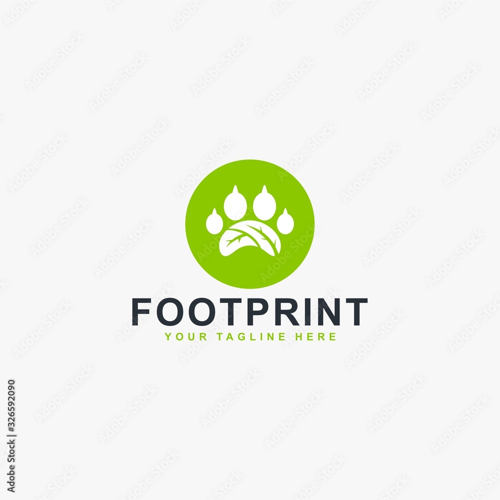 Green foot print logo design vector. Wild natural icon design. Green foot print logo design vector. Wild natural icon design.
