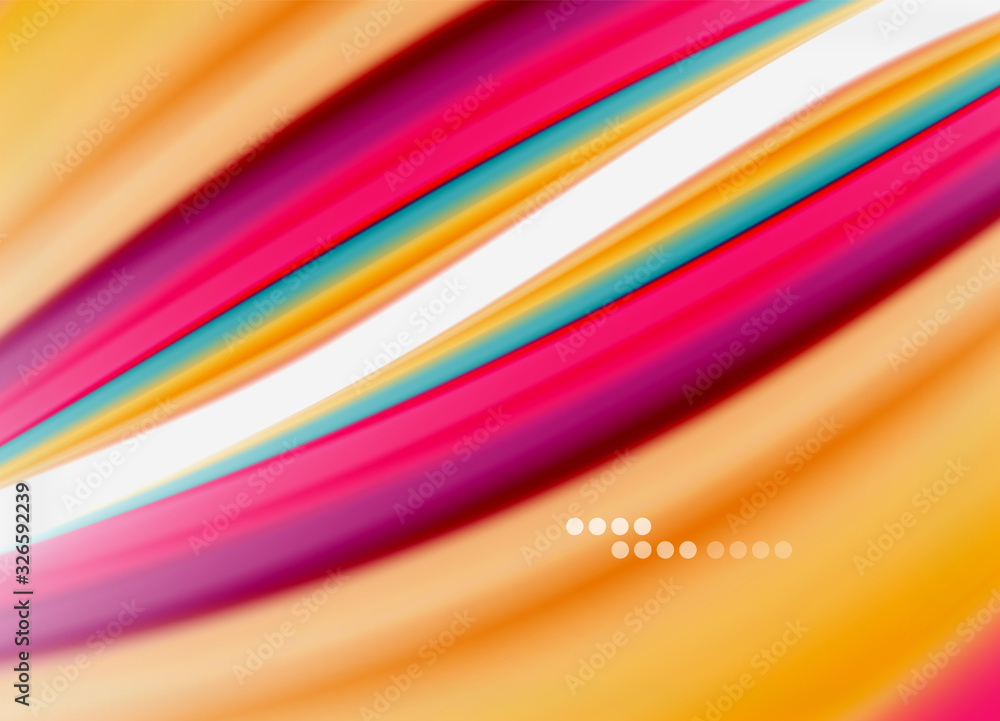 Wave lines abstract background, smooth silk design with rainbow style colors. Liquid fluid color waves. Vector Illustration Wave lines abstract background, smooth silk design with rainbow style colors. Liquid fluid color waves. Vector Illustration