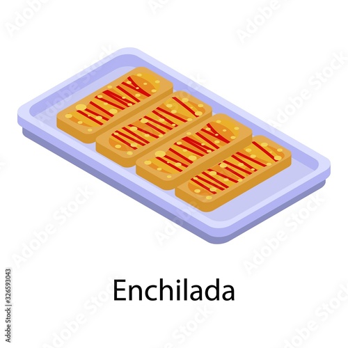 Enchilada icon. Isometric of enchilada vector icon for web design isolated on white background