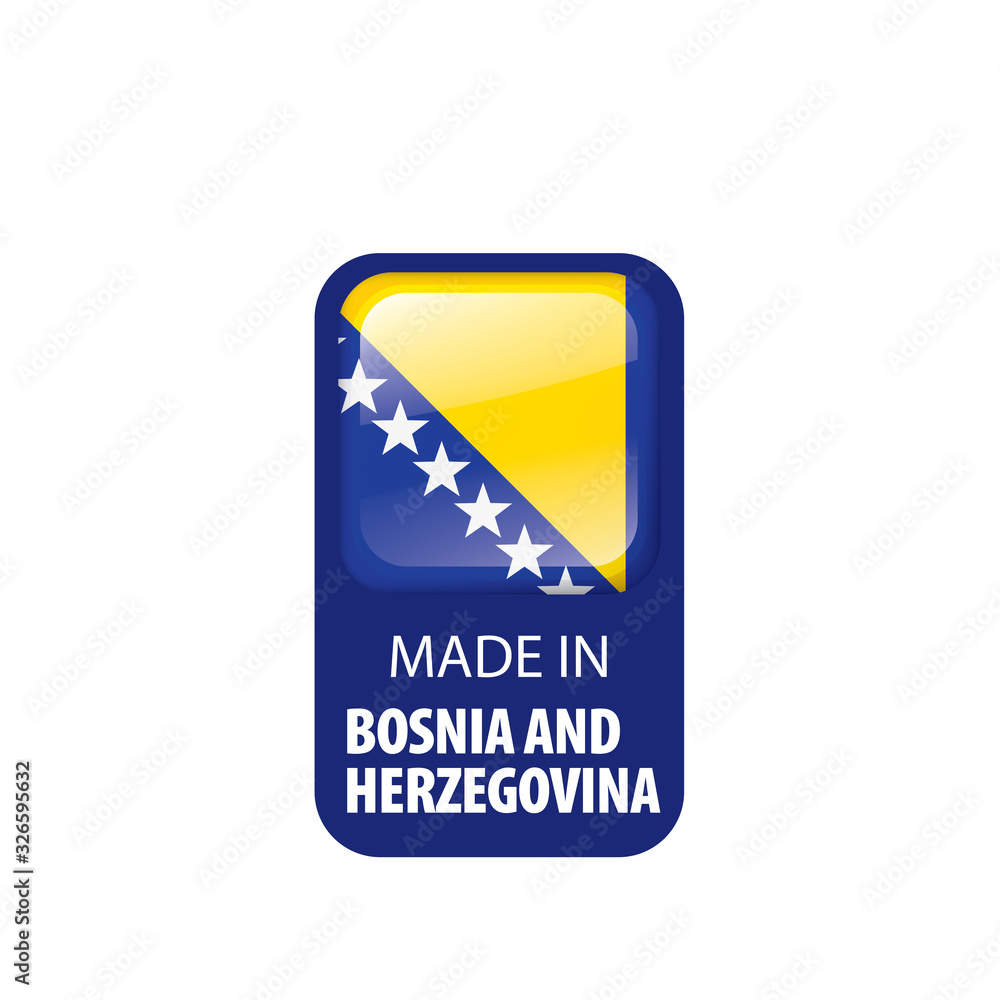 Bosnia and Herzegovina flag, vector illustration on a white background Bosnia and Herzegovina flag, vector illustration on a white background