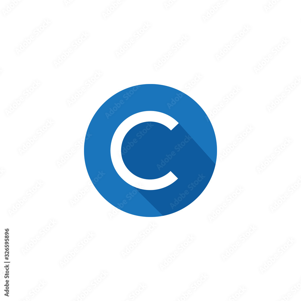 Copyright icon design isolated on white background. vector illustration