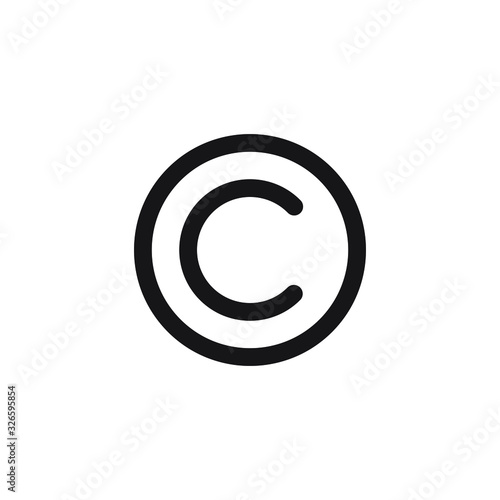 Copyright icon design isolated on white background. vector illustration