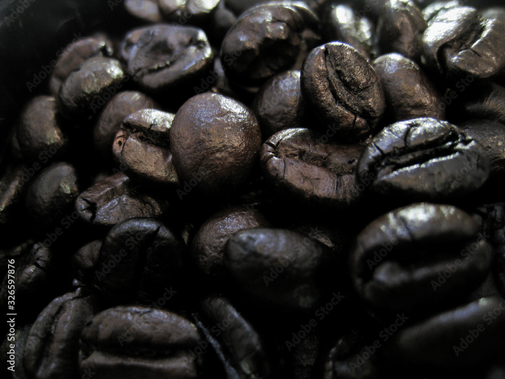 coffee bean roast with long time and high temperature for maximum test of coffee. coffee bean roast with long time and high temperature for maximum test of coffee.