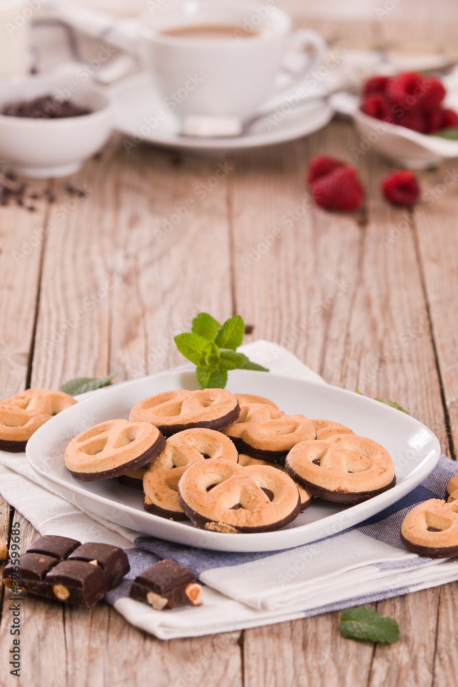 Fototapeta premium Chocolate Pretzel Cookies.