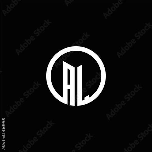 AL monogram logo isolated with a rotating circle