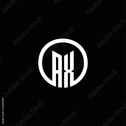 AX monogram logo isolated with a rotating circle