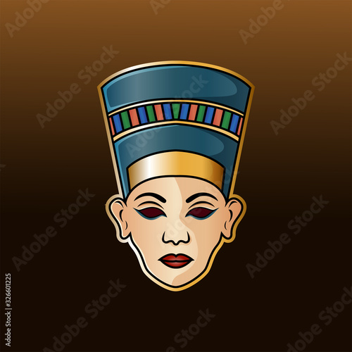 Nefertiti head esport mascot logo