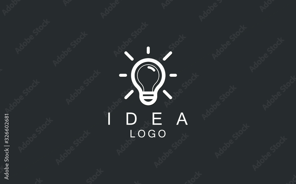 Obraz premium Logo a light bulb solated on dark background. Symbol of creativity, creative idea, mind, thinking.
