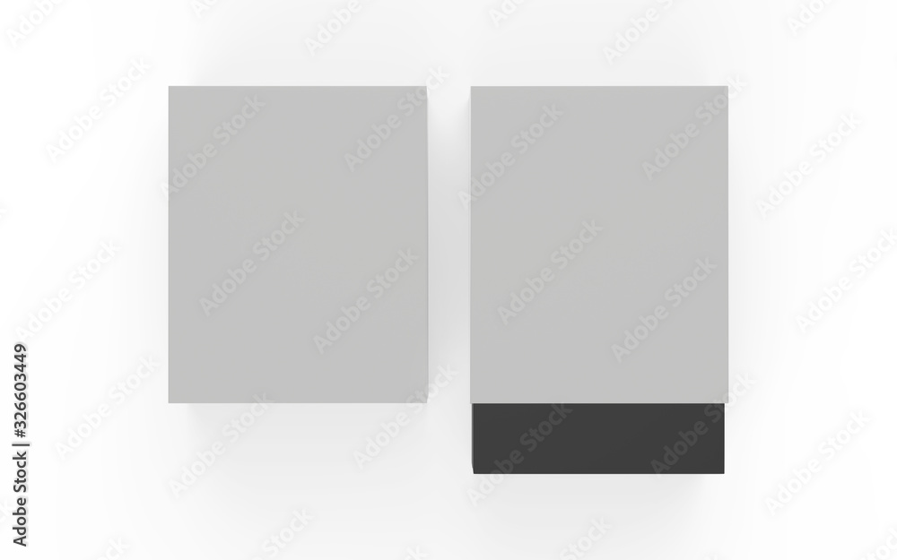 two blank packages isolated on white background. 3d illustration two blank packages isolated on white background. 3d illustration