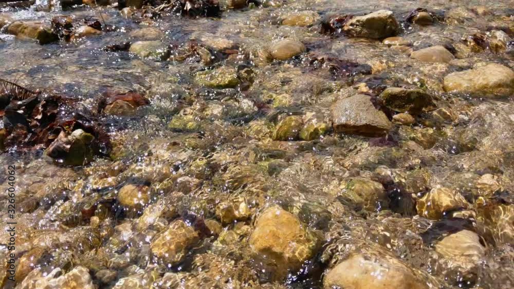 water flows over stones in a mountain river water flows over stones in a mountain river