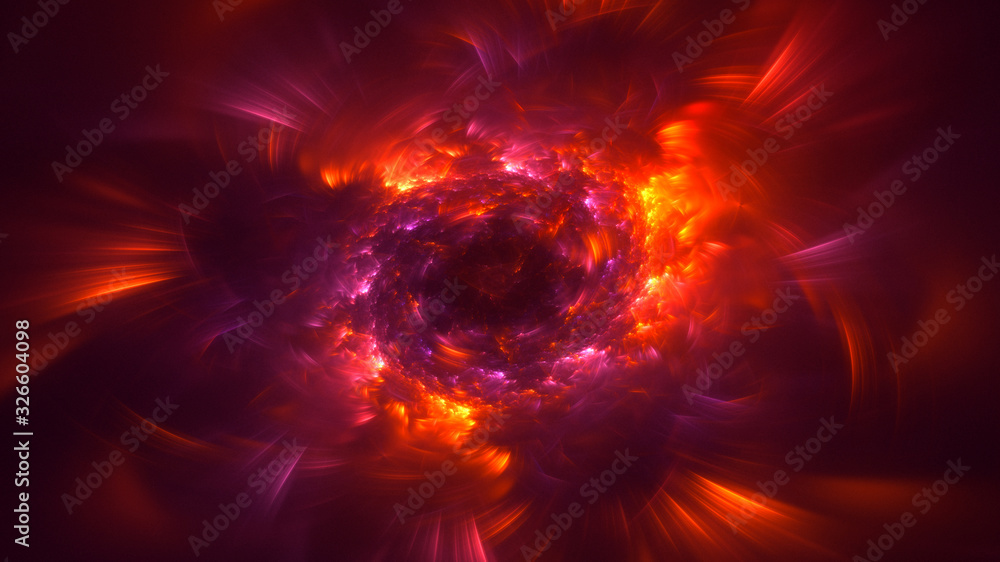 3D rendering abstract red fractal light background 3D rendering abstract red fractal light background