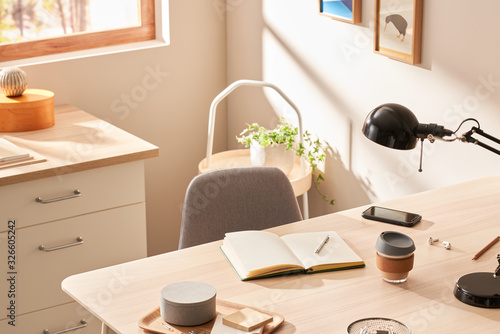 Interior of cozy home office