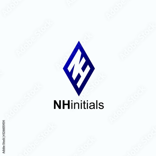 Abstract Logo Design. NH Initials Logo Template