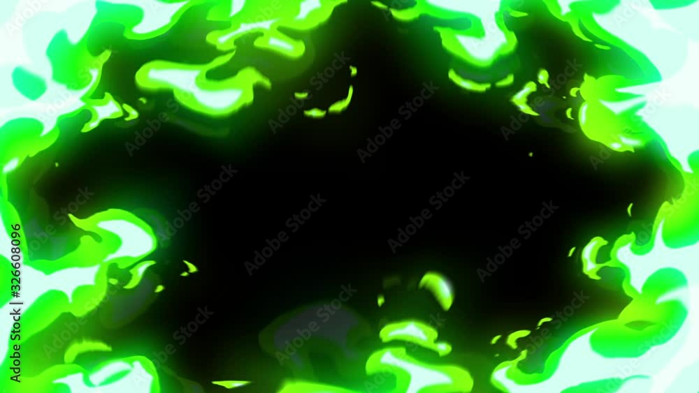 green 2D fire fractal loop animation green 2D fire fractal loop animation
