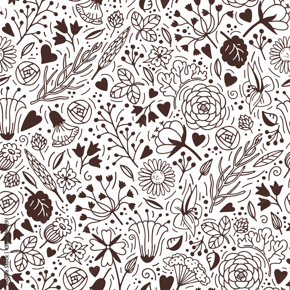 Seamless floral pattern with spring stylized flowers Seamless floral pattern with spring stylized flowers
