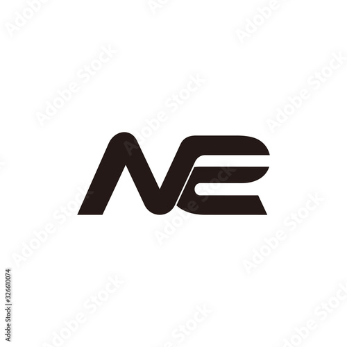 letter nr stripes linked overlapping logo vector