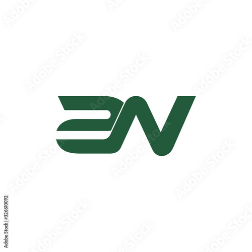 letter 2n line geometric linked overlapping logo vector
