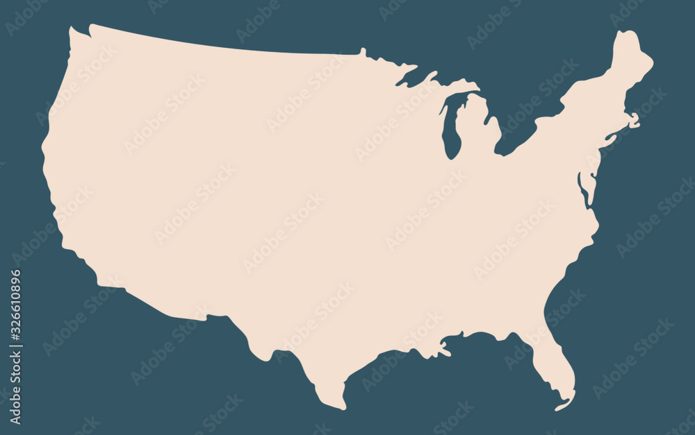 Fototapeta premium USA United States of America colorful vector map silhouette